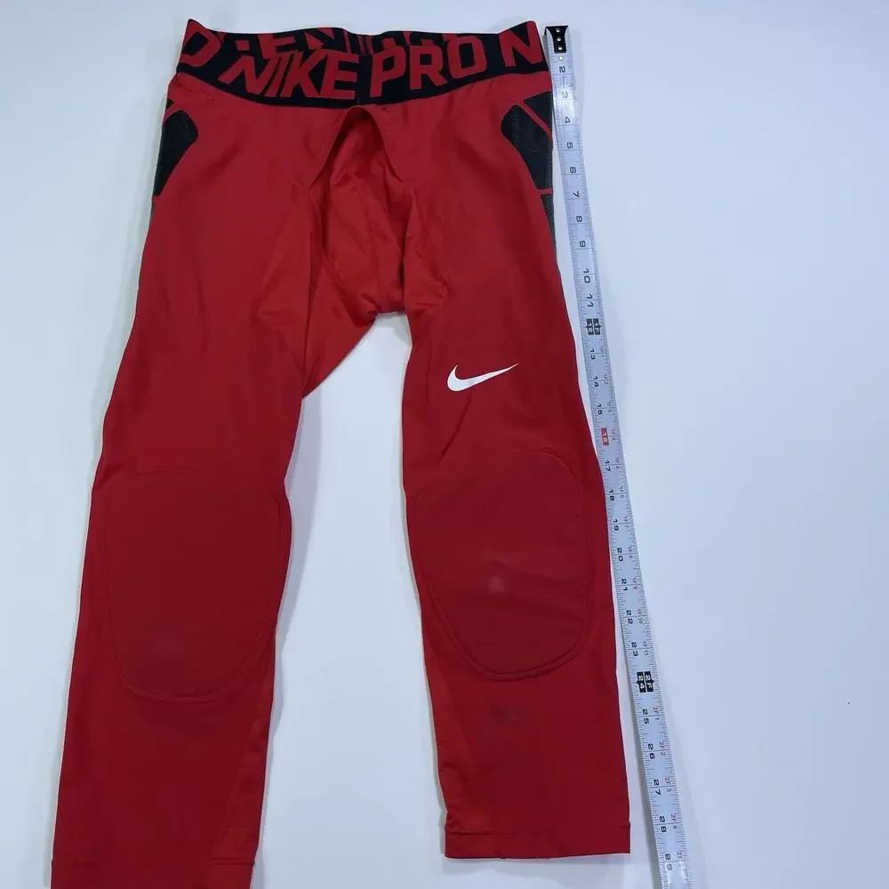 Nike Pro MLB Padded Compression Pants Red Black Baseball Size Medium 27x21